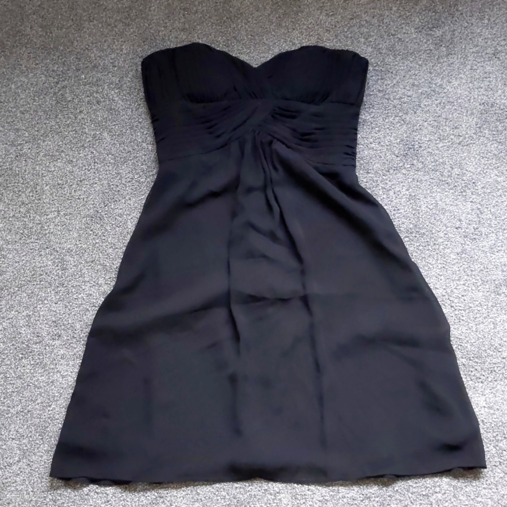 Strapless black party dress